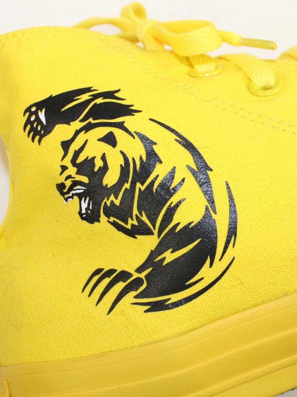 Converse All Star Chuck Taylor Aurora Yellow Custom Canvas Lace Up High Tops - Picture 12 of 12